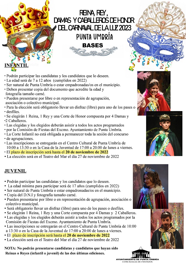 Abierto el plazo de inscripción para las cortes de honor del Carnaval de la Luz 2023