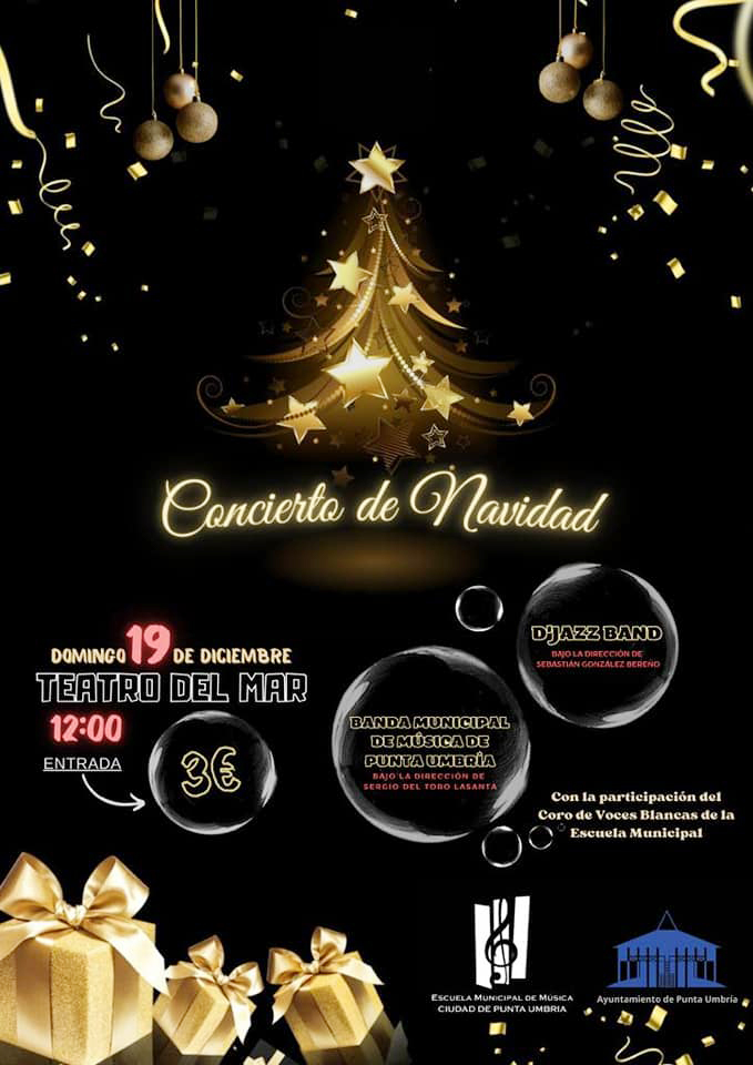 Punta Umbría pone este fin de semana música a las fiestas con el evento 'Tuba Christmas' y el tradicional concierto navideño en el Teatro del Mar
