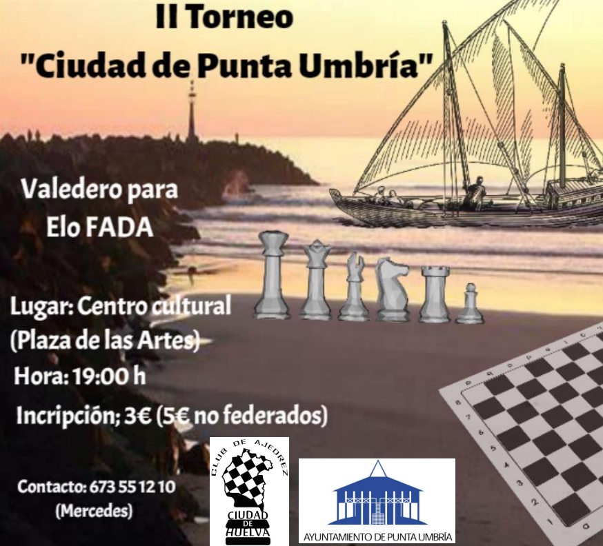 Este viernes se celebra el segundo Torneo de Ajedrez 'Ciudad de Punta Umbría'