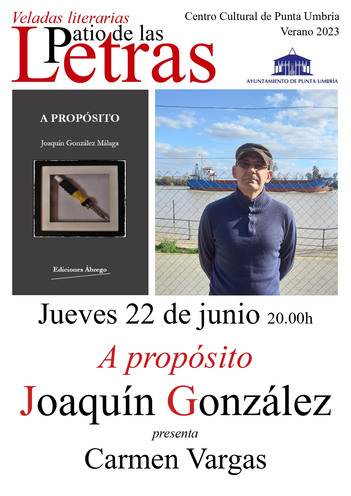 Joaquín González presenta mañana jueves su obra 'A propósito' en el ciclo del Patio de las Letras