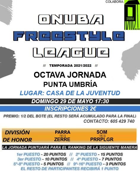La Casa de la Juventud de Punta Umbría acoge este domingo una batalla de gallos de la 'Onuba Freestyle League'